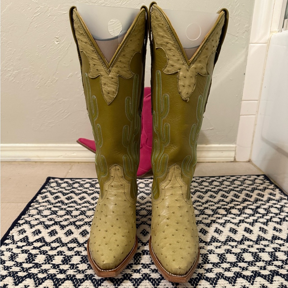 Tecovas Olive Leather Cowboy Boots